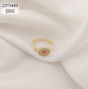 ANILLO TRENZADO OJO ESMALTADO Y PAVE