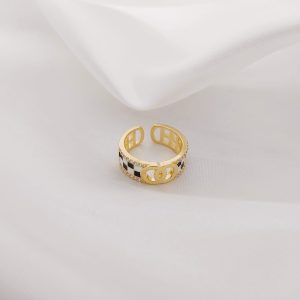 ANILLO ABIERTO DOS AROS INTERCALADOS CON AJEDREZ MP