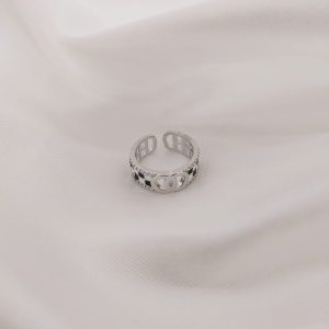 ANILLO ABIERTO DOS AROS INTERCALADOS CON AJEDREZ MP