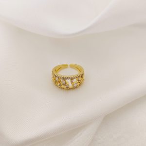 ANILLO DOBLE ZIRCONIAS INVERTIDAS