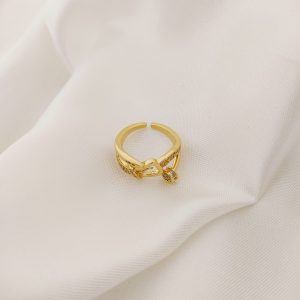 ANILLO HEBILLA Y CLAVO CON ZIRCONIAS