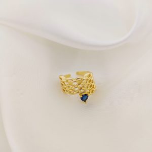 ANILLO TRENZADO 4 LINEAS ZIRCONIA CORAZ?N