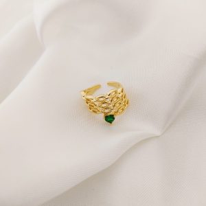 ANILLO TRENZADO 4 LINEAS ZIRCONIA CORAZ?N