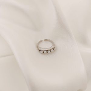 ANILLO BARRA CON PERLAS