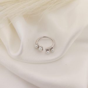 ANILLO DOS PERLAS Y ZIRCONIAS