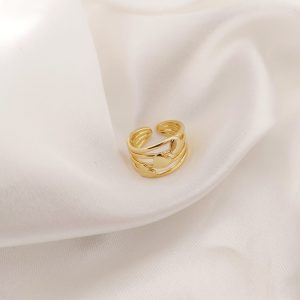 ANILLO 4 LINEAS 3 CORAZONES