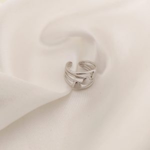 ANILLO 4 LINEAS 3 CORAZONES