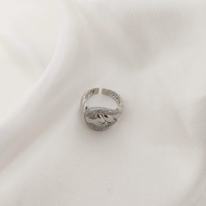 ANILLO CUERDA TOSAL CON CUERNO PAVE