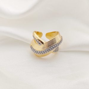 ANILLO X LINEA LISA , LINEA CONCAVA RAYAS/PAVE