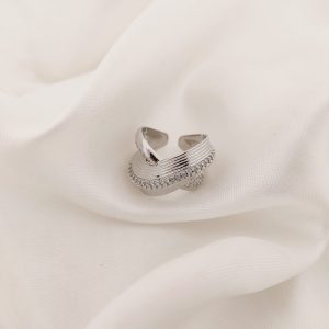 ANILLO X LINEA LISA , LINEA CONCAVA RAYAS/PAVE