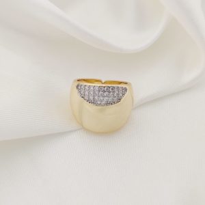 ANILLO BOLEADO MEDIO CIRCULO PAVE