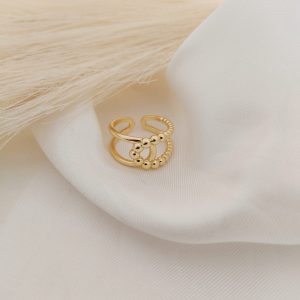 ANILLO CRUZADO LINEA DE BOLITAS