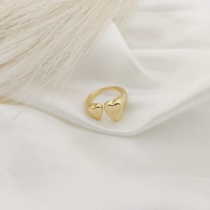 ANILO ABIERTO CON CORAZONES FRENTE EN PUNTAS