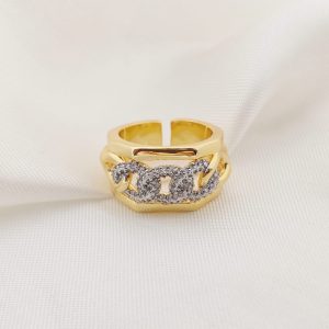 ANILLO CAD PLANCHADA PAVE CON LATERALES LISOS EN ANGULOS