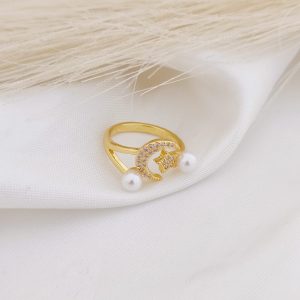ANILLO LUNA, ESTRELLA CON PERLAS