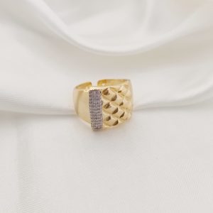 ANILLO GRABADO COLCHA BARRA PAVE