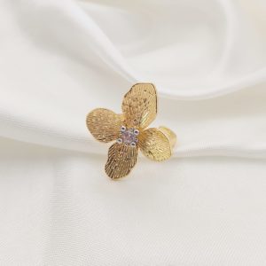 ANILLO ORQUIDEA TEXTURA CZ CENTRO