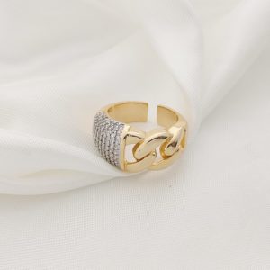 ANILLO BANDA PAVE Y CAD PLANCHADA