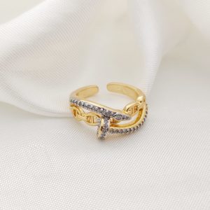 ANILLO CLAVO PAVE Y CAD OVALOS