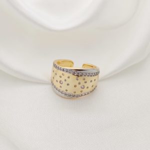 ANILLO ANCHO CIRCONIAS PUNTITOS