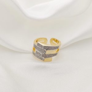 ANILLO BARRAS DESFAZADAS PAVE