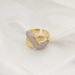 ANILLO EQUIS GORDITA RAYADA Y PAVE