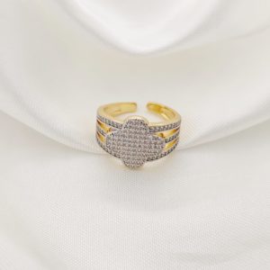 ANILLO CUADRO PAVE CONTORNO TORSALES