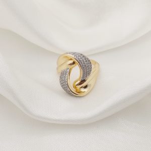ANILLO LISTON EN O LISO PAVE