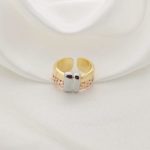 ANILLO BANDA ORO, ROSA HUECOS Y AMARRE PLATA