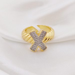 ANILLO TORSAL CON X PAVE