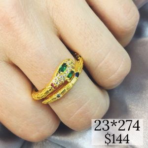 ANILLO VIVORA CABERA AGRANDADA OJO VERDE