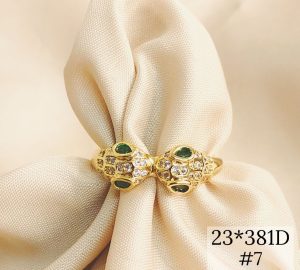 ANILLO DAMA CON DOS CABEZAS DE VIBORA Y OJOS VERDES