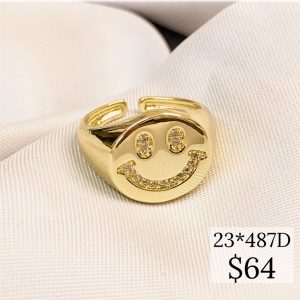 ANILLO CARA FELIZ  VACIADO SONRISA Y OJOS BURIL