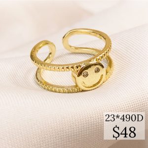 ANILLO CARA FELIZ EN BARRAS CZ