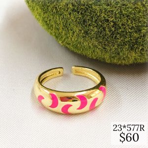 ANILLO BANDA LUNAS COLOR ROJO