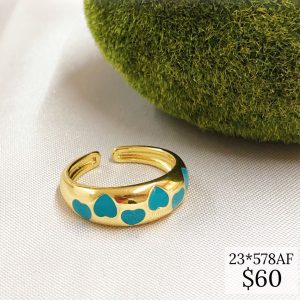 ANILLO BANDA PUNTOS COLOR AZUL FUERTE