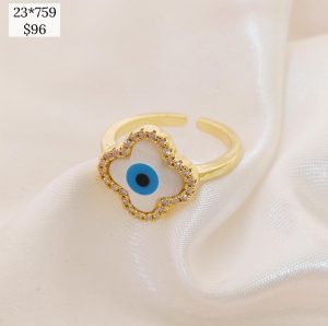 ANILLO OJO EN FORMA DE TREBOL