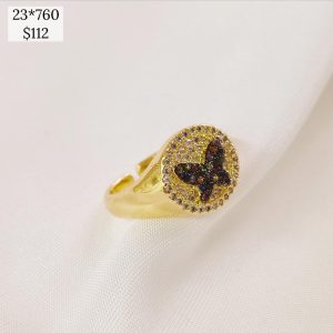 ANILLO MARIPOSA CON PIEDRA MULTICOLOR
