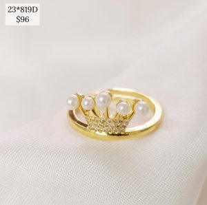 ANILLO EQUIS DE CIRCONIAS CON LATERALES RAYAS VERTICALES