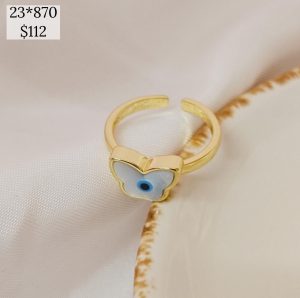 anillo mariposa fondo madre perla ojo