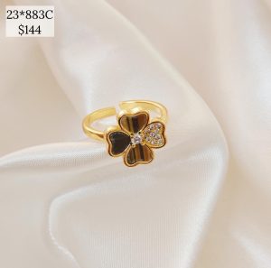 ANILLO TREBOL 4 HOJAS COLOR Y CZ