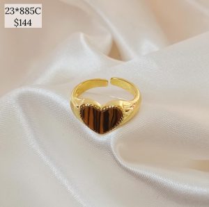 ANILLO CORAZON COLOR CONTORNO CZ