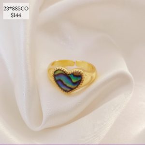 ANILLO CORAZON COLOR CONTORNO CZ
