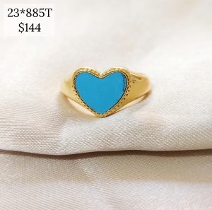 ANILLO CORAZON COLOR CONTORNO CZ