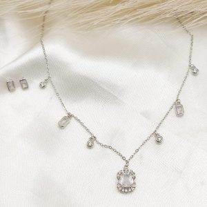 SET DE CIRCONIAS RECTANGULARES COLGANDO