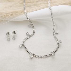 SET CHOCHER DE BOLITA CON ZIRCONIA COLGANDO