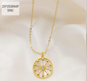 Collar disco con estrella fondo color