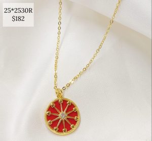 Collar disco con estrella fondo color