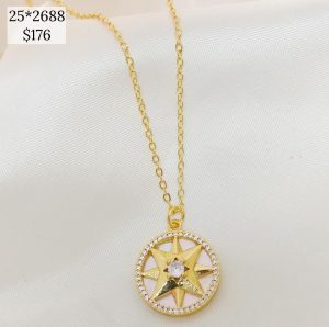 COLLAR CIRCULO ROSA DE LOS VIENTOS GRIESA FONDO MP