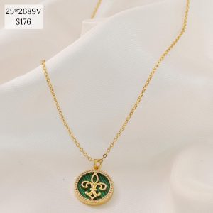 COLLAR DISCO CON FLOR DE LIZ FONDO COLOR COTORNO CZ